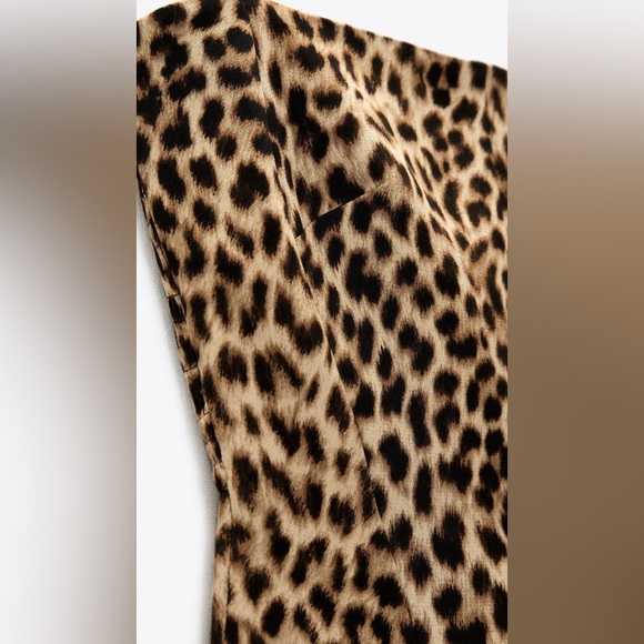 Zara - Leopard print strapless Midi dress with straight neckline - Brand NEW - Picture 6 of 6